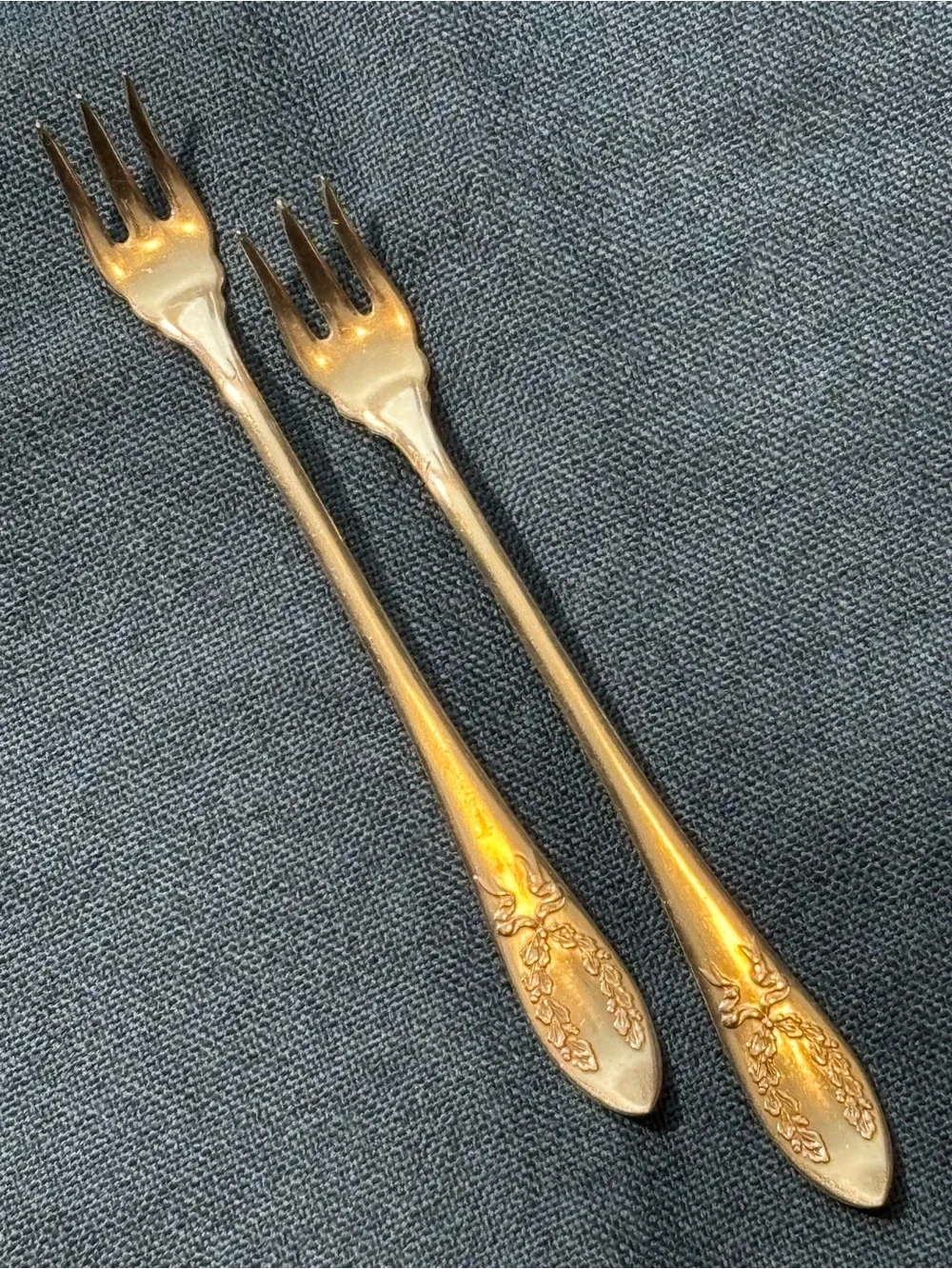 Antique Rockford Silver Plate Co. Wm. A. Rogers Cocktail/Oyster Forks - Set of 2